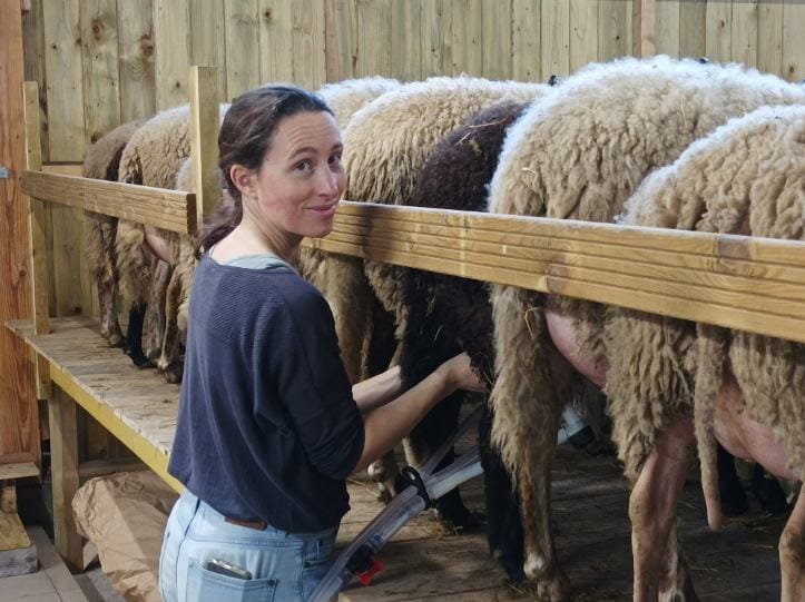 Photo portrait de Marjolaine Huguet dans sa bergerie