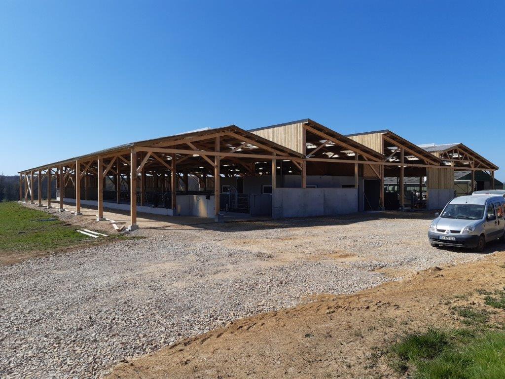 Bâtiment à vaches en toit d'usine