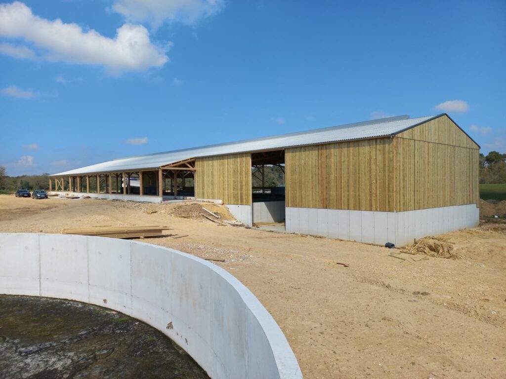 Stabulation laitière en bois Roiné dans le Morbihan